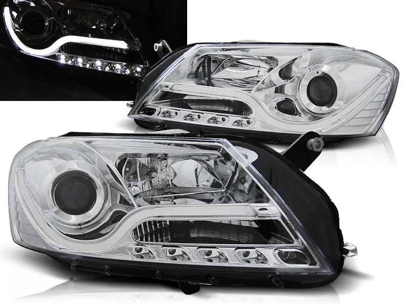 Frontlykter VW Passat B7 10.10-10.14 Tube Light Chrome