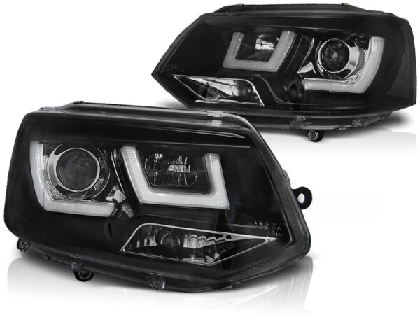 Frontlykter VW T5 2010-2015 U-LED Light Svart – bilde 2 av 2