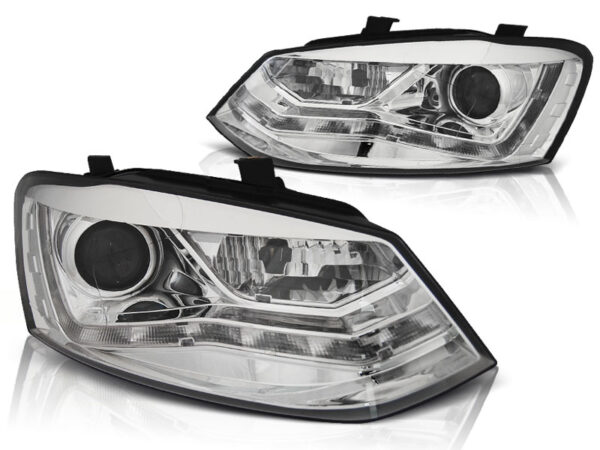Frontlykter VW Polo 6R 09-03.14 Daylight Krom – ikke for original H4 – bilde 2 av 2
