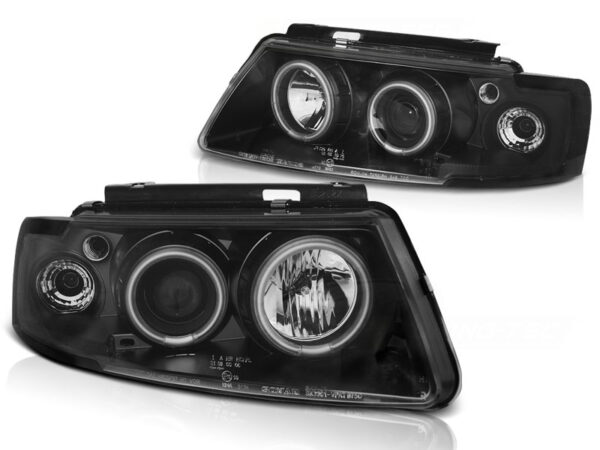 Frontlykter VW Passat B5 3B 96-08.00 Angel Eyes CCFL Svart – bilde 2 av 2