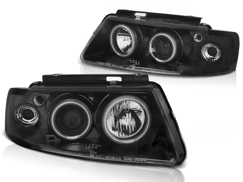 Frontlykter VW Passat B5 3B 96-08.00 Angel Eyes CCFL Black - Bilde 2