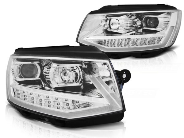 Frontlykter VW T6 15-19 Tube Lights DRL Krom – bilde 2 av 2