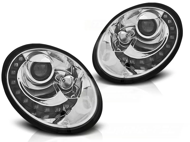 Frontlykter VW Nye Beetle 06-12 Daylight Chrome - Bilde 2