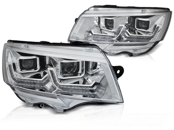 Frontlykter VW T6.1 20- Tube Lights Krom DRL SEQ – for halogen – bilde 2 av 2