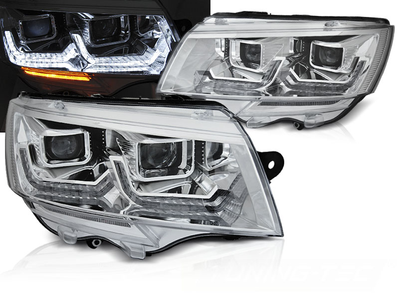 Frontlykter Volkswagen T6.1 20- Tube Light Chrome Drl Seq