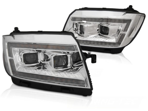 Frontlykter VW Crafter II 17- LED Tube Lights Krom DRL SEQ – for halogen – bilde 2 av 2