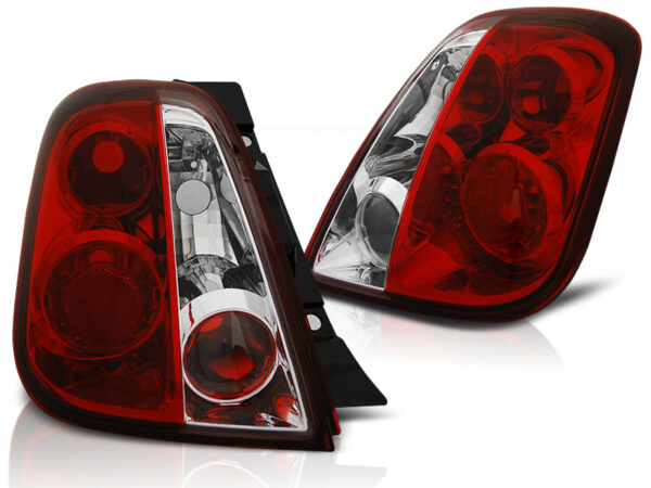 Baklykter Fiat 500 07- Red White