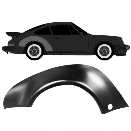 Reparasjonsplate Bakskjerm Porsche 911 1974-1989 Turbo Høyre