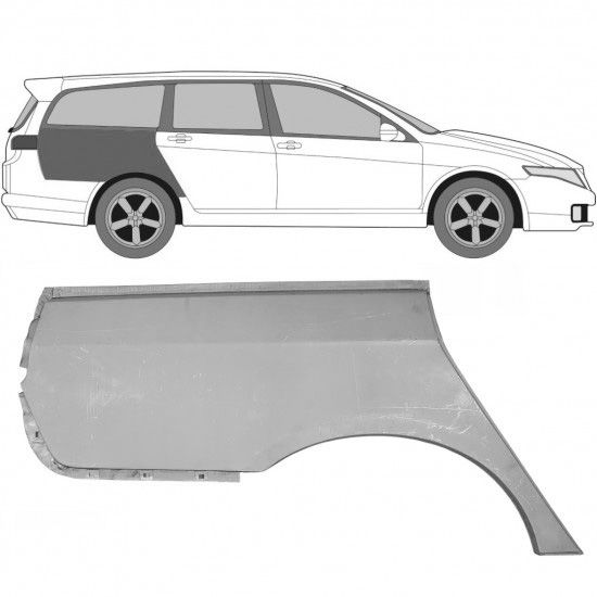 Reparasjonsplate Bakskjerm Honda Accord 2002-2008 Høyre Combi