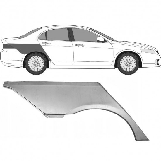 Reparasjonsplate Bakskjerm Honda Accord 2002-2008 Sedan Høyre
