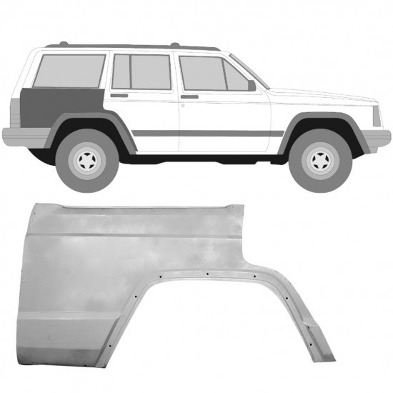 Reparasjonsplate Bakskjerm Jeep Cherokee XJ 1984-2001 Høyre