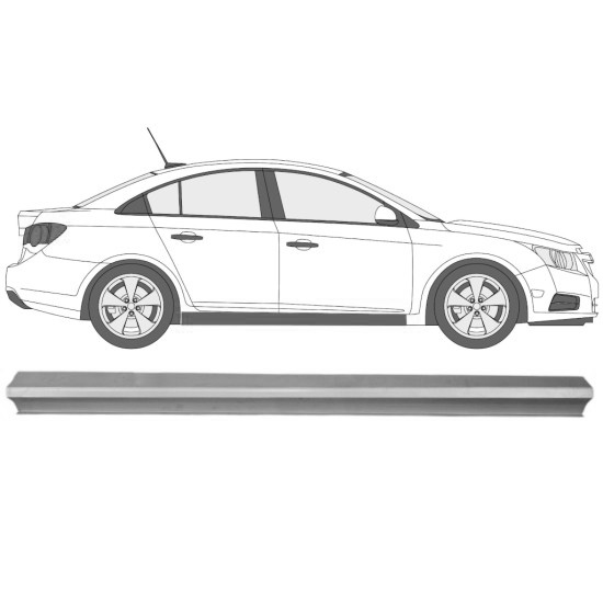 Reparasjonsplate Terskel Chevrolet Cruze 2009-2014 Høyre