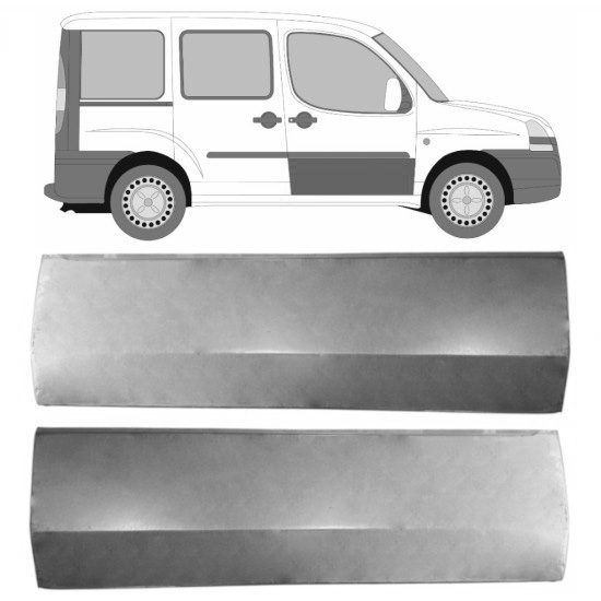 Reparasjonsplate Fordør Fiat Doblo 2001-2010 Venstre+Høyre Sett
