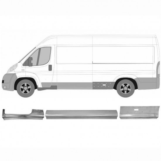 Sett Med Reparasjonsplater Fiat Ducato / Peugeot Boxer 2006- LWB Venstre