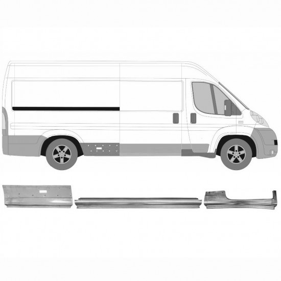 Sett Med Reparasjonsplater Fiat Ducato / Peugeot Boxer 2006- LWB Høyre
