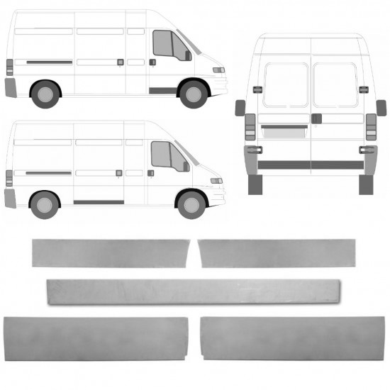 Reparasjonsplate Dør Fiat Ducato / Peugeot Boxer 94-06 Sett