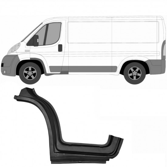 Reparasjonsplate Terskel Fordør Fiat Ducato 06-14 Venstre