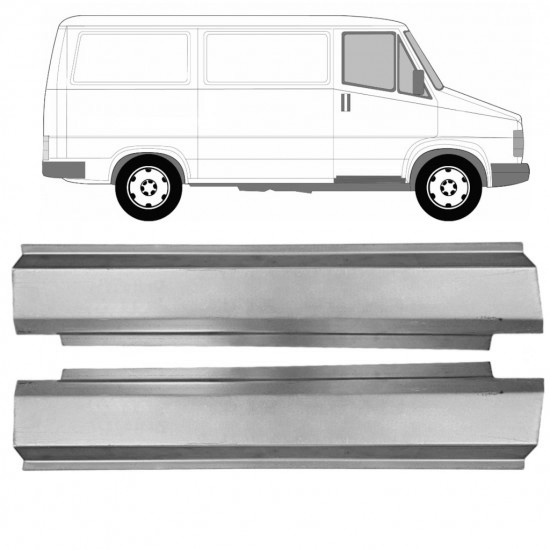 Reparasjonsplate Terskel Fordør Fiat Ducato / C25 / J5 81-94 Venstre+Høyre Sett