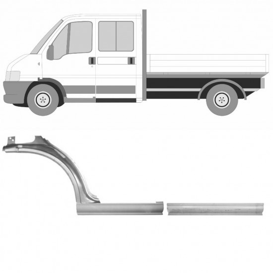 Reparasjonsplate Terskel Med Framskjerm Fiat Ducato 94-06 Venstre Sett