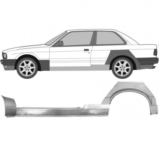 Reparasjonsplate Terskel Med Framskjerm Og Bakskjerm BMW 3 E30 87-94 Venstre
