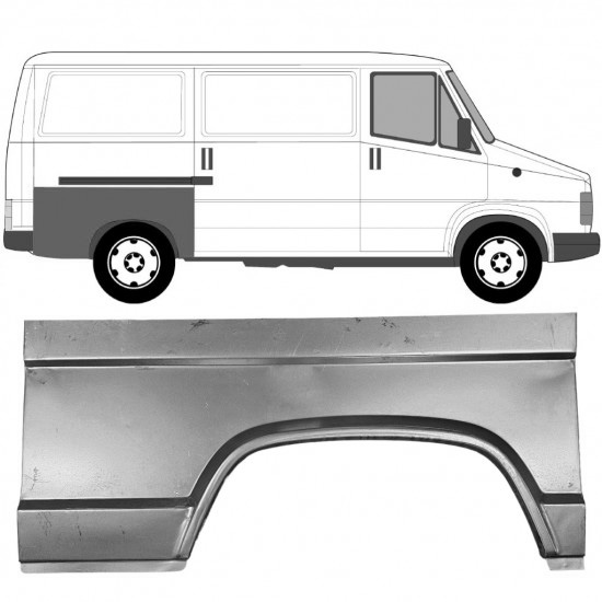 Reparasjonsplate Bakskjerm Fiat Ducato / C25 / J5 81-94 Høyre