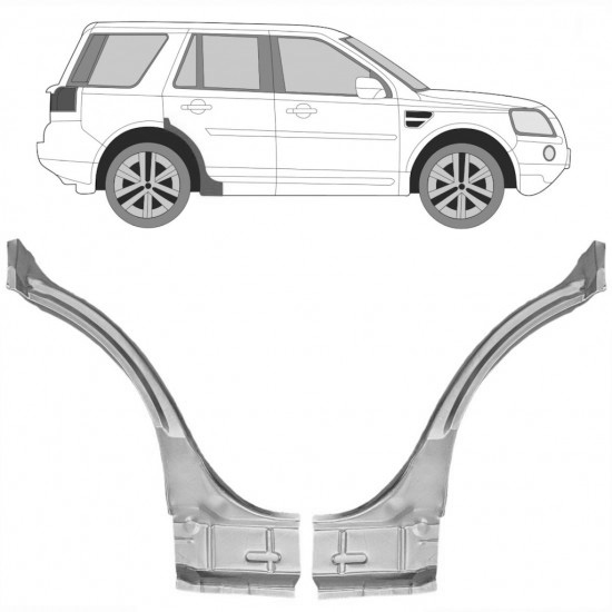 Reparasjonsplate Bakskjerm Land Rover Freelander 2006-2016 Venstre/Høyre Sett