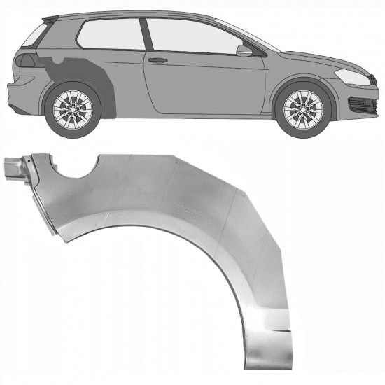 Reparasjonsplate Bakskjerm Volkswagen Golf 6 2008-2013 Høyre