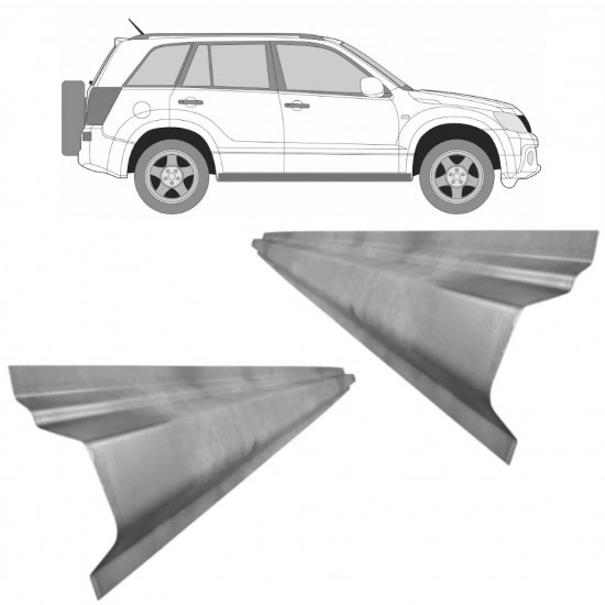Reparasjonsplate Terskel Suzuki Grand Vitara 2005-2014 Venstre = Høyre Sett