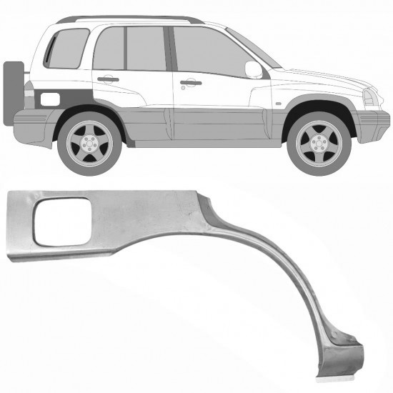 Reparasjonsplate Bakskjerm Suzuki Grand Vitara 1997-2005 Høyre