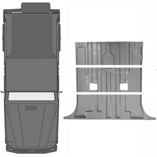 Reparasjonsplate For Bakre Gulv Mercedes G-Klasse W460 W461 W463 1979- Sett