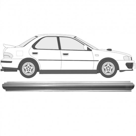Reparasjonsplate Terskel Subaru Impreza GC GF 1992-2000 Høyre