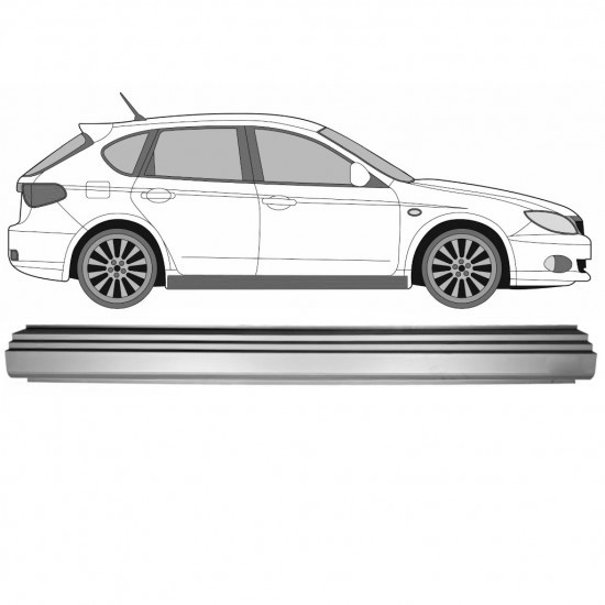 Reparasjonsplate Terskel Subaru Impreza GH GR 2007-2013 Høyre