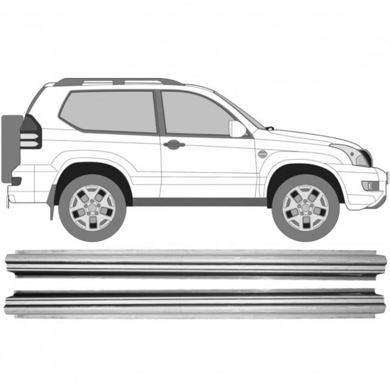 Reparasjonsplate Terskel Toyota Land Cruiser J120 03-10 Venstre = Høyre Sett