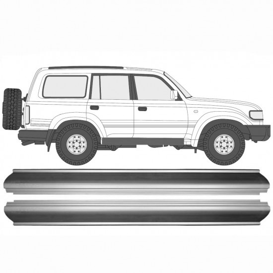 Reparasjonsplate Terskel Toyota Land Cruiser J80 1990-1996 Venstre = Høyre Sett