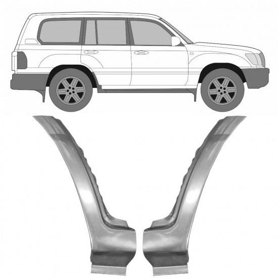 Reparasjonsplate Bakskjerm Toyota Land Cruiser J100 1998-2007 Venstre/Høyre Sett