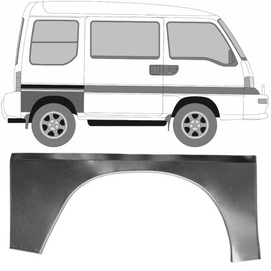 Reparasjonsplate Bakskjerm Subaru Libero 83-98 Høyre