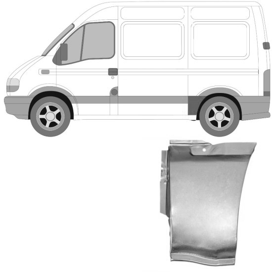 Reparasjonsplate Bakskjerm Renault Master 98-10 Venstre