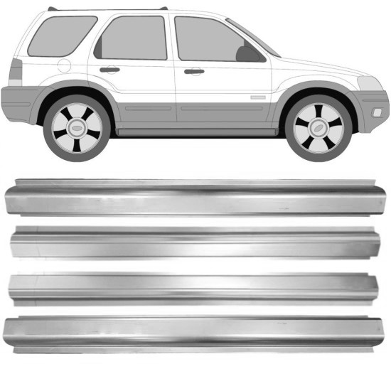 Reparasjonsplate Terskel Med Reparasjonsplate Terskel Ford Maverick 2001-2008 Venstre/Høyre Sett