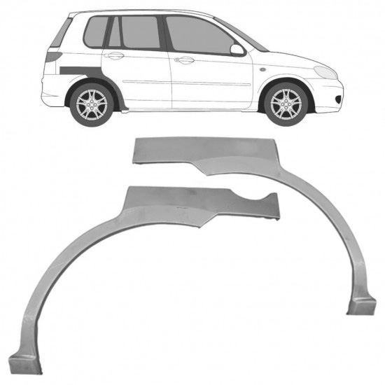 Reparasjonsplate Bakskjerm Mazda 2 03-07 Venstre/Høyre Sett