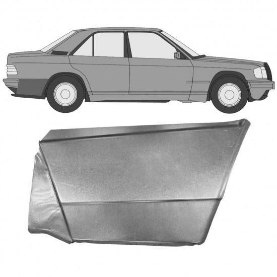 Reparasjonsplate Bakskjerm Mercedes 190 W201 1982-1993 Høyre