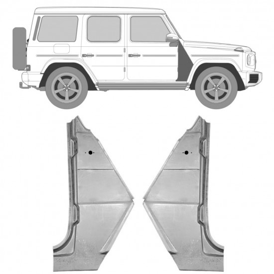 Reparasjonsplate Framskjerm Mercedes G-Klasse W460 W461 W463 1979- Venstre/Høyre Sett