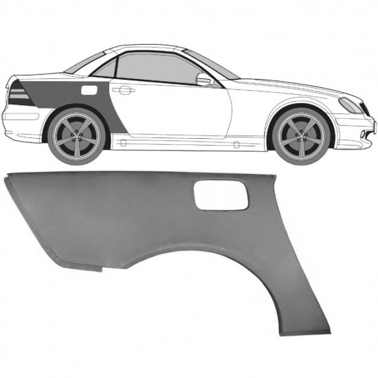 Reparasjonsplate Bakskjerm Mercedes SLK-Klasse 96-04 Høyre