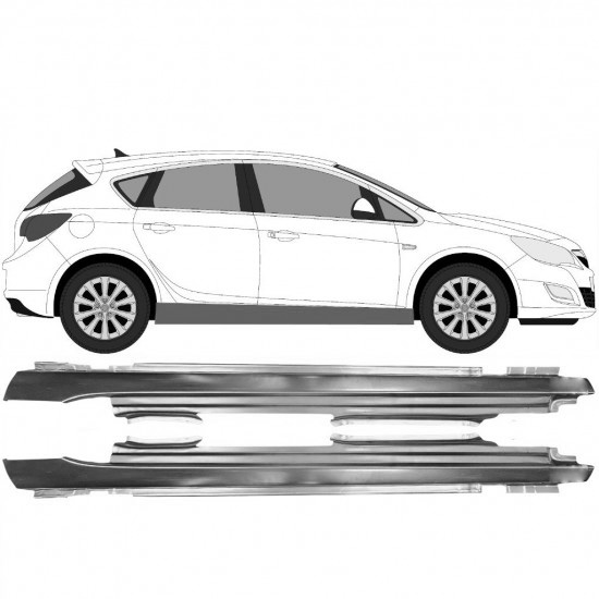 Terskel Opel Astra J 2009-2015 Venstre/Høyre Sett