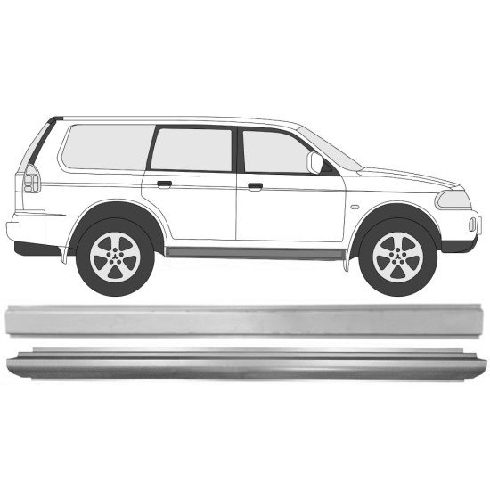 Reparasjonsplate Terskel Mitsubishi Pajero Sport 1996-2008 Venstre = Høyre Sett