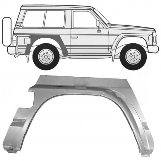 Reparasjonsplate Bakskjerm Nissan Patrol Y60 GY60 1990-1997 Høyre