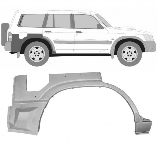 Reparasjonsplate Bakskjerm Nissan Patrol 1997-2009 Høyre