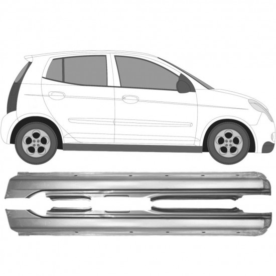 Terskel Kia Picanto 04-11 Venstre/Høyre Sett