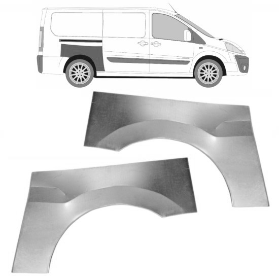 Reparasjonsplate Bakskjerm Fiat Scudo 07-16 Venstre+Høyre Sett