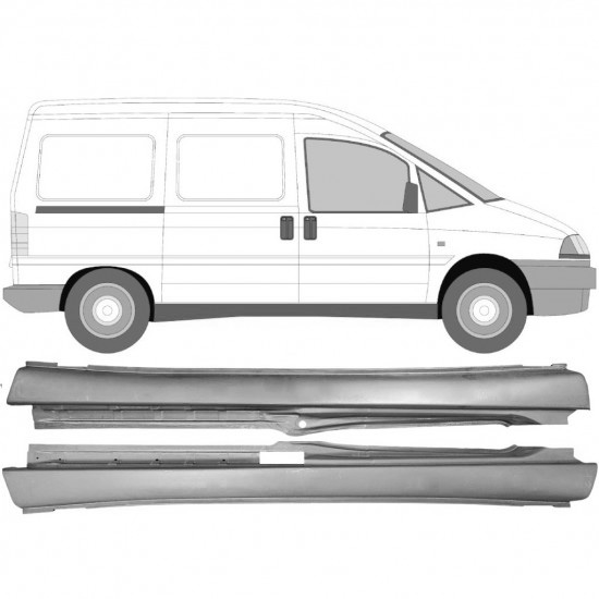 Terskel Fiat Scudo/ Peugeot Expert 1994-2007 Venstre+Høyre Sett