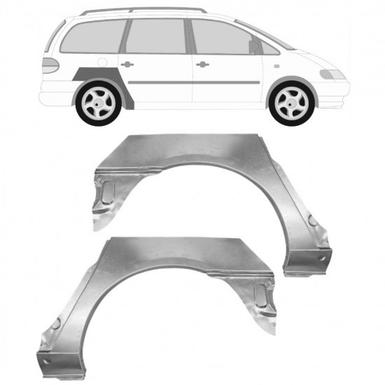 Reparasjonsplate Bakskjerm Volkswagen Sharan 2000-2010 Venstre/Høyre Sett